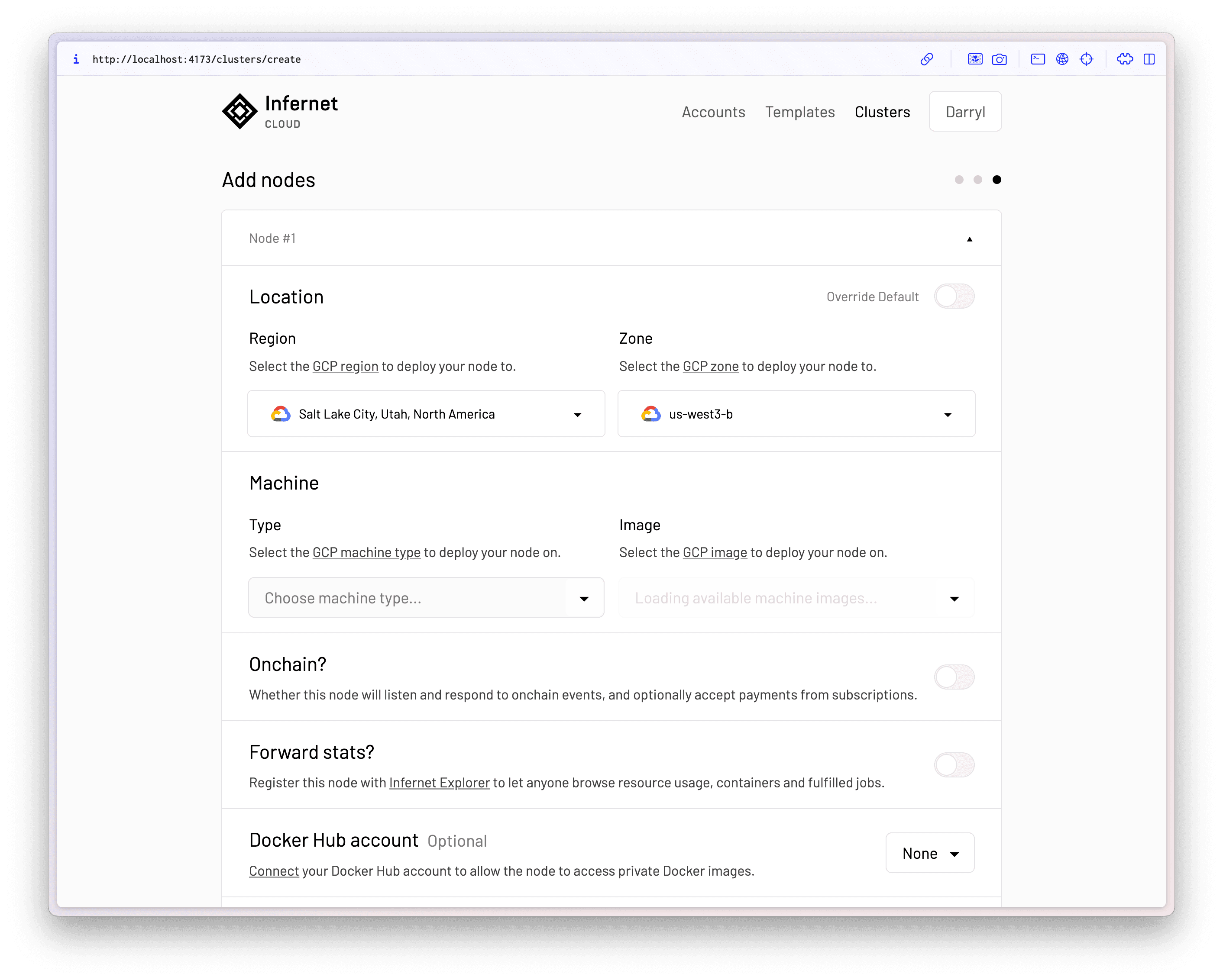 Create a cluster – Add nodes – 1